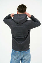 Men’s Hoodie Pullover with Beach Stone Embroidery in Charcoal - Men's Hoodie - British D'sire