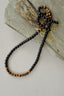 Mens Long Length Tigers Eye and Black Onyx Brass Necklace - Necklaces - British D'sire