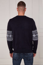 Men’s Novelty Reindeer Christmas Jumper – Navy - Jumper - British D'sire
