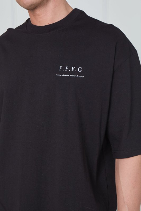 Men’s Oversized Heavyweight T-Shirt – “Forever Forward. Forever Grateful.” - T-Shirt - British D'sire
