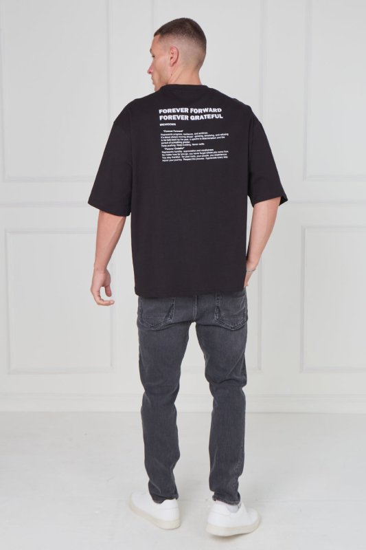 Men’s Oversized Heavyweight T-Shirt – “Forever Forward. Forever Grateful.” - T-Shirt - British D'sire