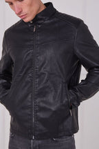 Men's PU Leather Zip Jacket - jacket - British D'sire