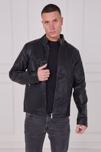 Men's PU Leather Zip Jacket - jacket - British D'sire