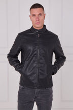 Men's PU Leather Zip Jacket - jacket - British D'sire