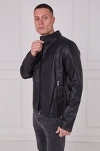 Men's PU Leather Zip Jacket - jacket - British D'sire