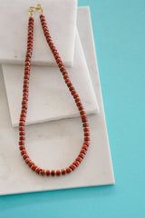 Mens Red Jasper Bead Necklace - Necklaces - British D'sire