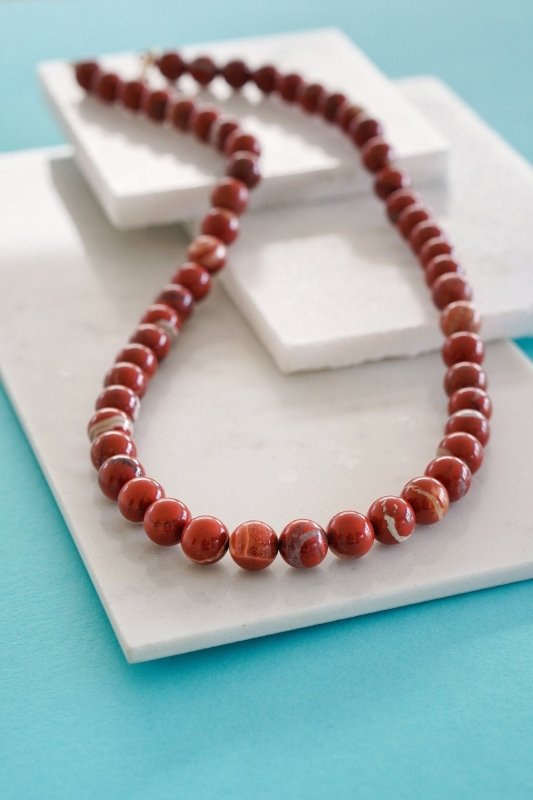 Mens Red Jasper Necklace - Necklaces - British D'sire Main image