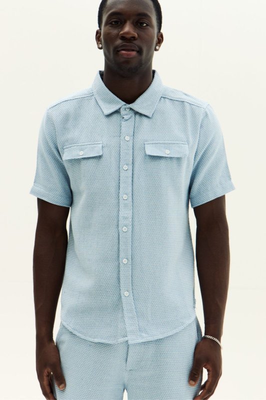 Men’s Slim Fit Textured Shirt & Shorts Co - Ord Set - co ord set - British D'sire
