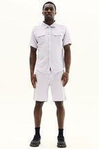 Men’s Slim Fit Textured Shirt & Shorts Co - Ord Set - co ord set - British D'sire