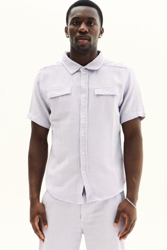 Men’s Slim Fit Textured Shirt & Shorts Co - Ord Set - co ord set - British D'sire