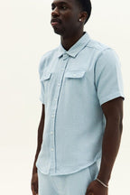Men’s Slim Fit Textured Shirt & Shorts Co - Ord Set - co ord set - British D'sire