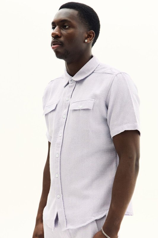 Men’s Slim Fit Textured Shirt & Shorts Co - Ord Set - co ord set - British D'sire