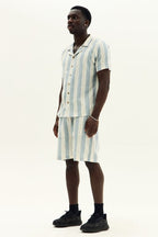 Men’s Striped Short Sleeve Shirt & Shorts Co - Ord Set - co ord set - British D'sire