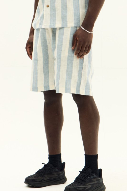 Men’s Striped Short Sleeve Shirt & Shorts Co - Ord Set - co ord set - British D'sire