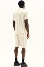 Men’s Striped Short Sleeve Shirt & Shorts Co - Ord Set - co ord set - British D'sire