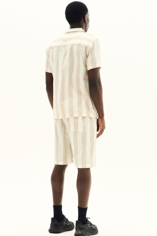 Men’s Striped Short Sleeve Shirt & Shorts Co - Ord Set - co ord set - British D'sire