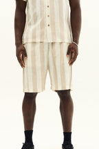Men’s Striped Short Sleeve Shirt & Shorts Co - Ord Set - co ord set - British D'sire