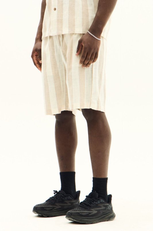 Men’s Striped Short Sleeve Shirt & Shorts Co - Ord Set - co ord set - British D'sire