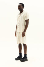 Men’s Striped Short Sleeve Shirt & Shorts Co - Ord Set - co ord set - British D'sire