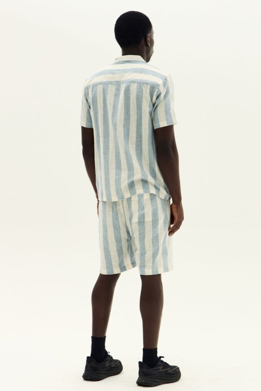 Men’s Striped Short Sleeve Shirt & Shorts Co - Ord Set - co ord set - British D'sire