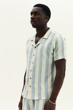 Men’s Striped Short Sleeve Shirt & Shorts Co - Ord Set - co ord set - British D'sire
