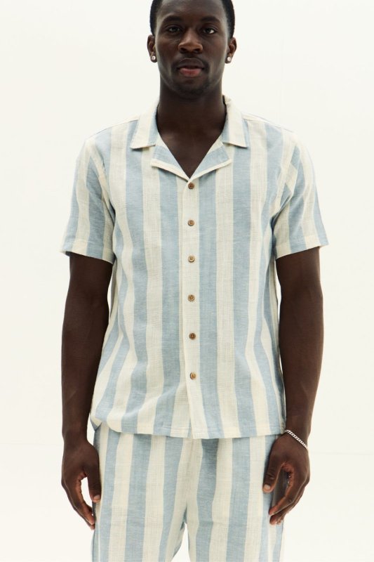 Men’s Striped Short Sleeve Shirt & Shorts Co - Ord Set - co ord set - British D'sire
