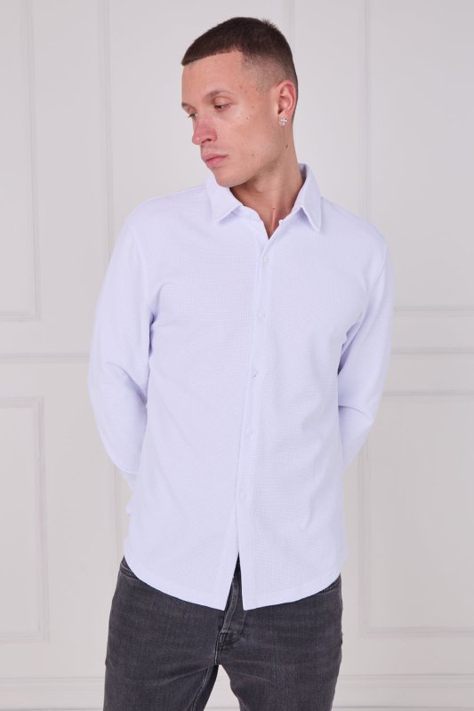 Men's Textured Button - Up Shirt - Shirts - British D'sire