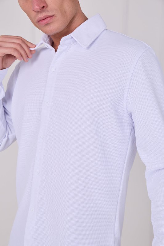 Men's Textured Button - Up Shirt - Shirts - British D'sire