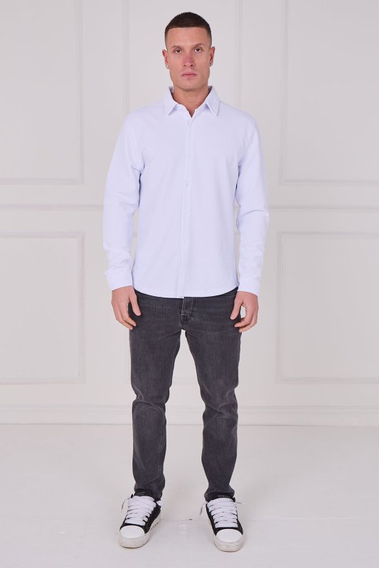 Men's Textured Button - Up Shirt - Shirts - British D'sire