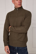 Men’s Textured Half Zip Jumper - Jumper - British D'sire