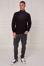 Men’s Textured Half Zip Jumper - Jumper - British D'sire