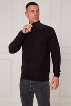 Men’s Textured Half Zip Jumper - Jumper - British D'sire
