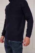 Men’s Textured Half Zip Jumper - Jumper - British D'sire