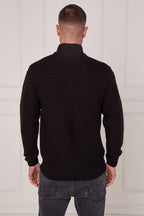 Men’s Textured Half Zip Jumper - Jumper - British D'sire
