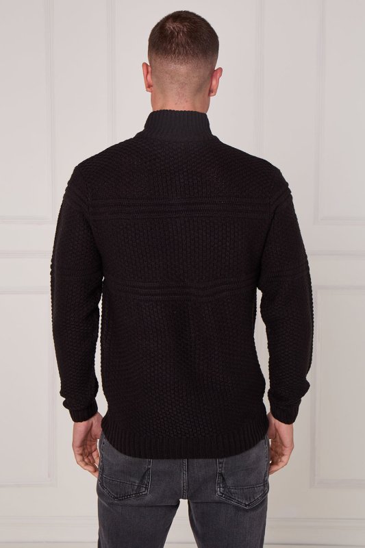 Men’s Textured Half Zip Jumper - Jumper - British D'sire