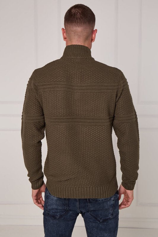 Men’s Textured Half Zip Jumper - Jumper - British D'sire