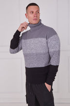 Men's Textured Roll Neck Jumper - Jumper - British D'sire