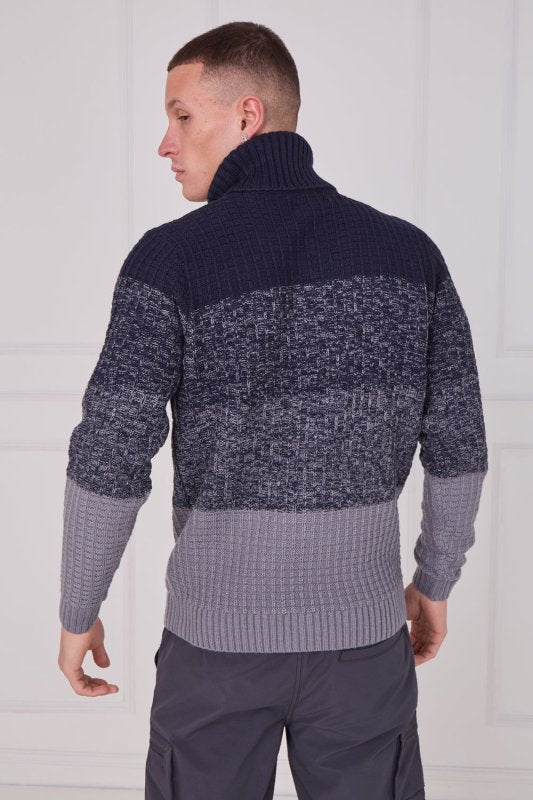 Men's Textured Roll Neck Jumper - Jumper - British D'sire