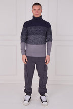 Men's Textured Roll Neck Jumper - Jumper - British D'sire