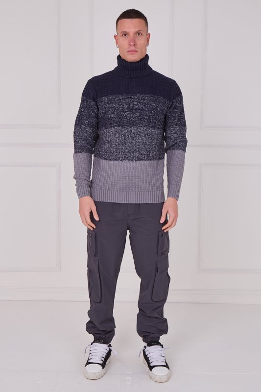 Men's Textured Roll Neck Jumper - Jumper - British D'sire