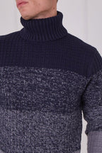 Men's Textured Roll Neck Jumper - Jumper - British D'sire