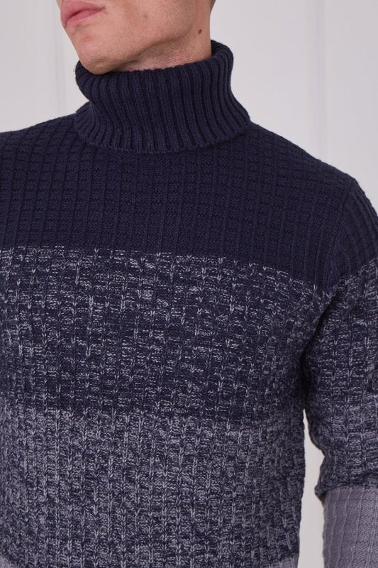 Men's Textured Roll Neck Jumper - Jumper - British D'sire