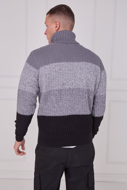 Men's Textured Roll Neck Jumper - Jumper - British D'sire