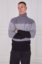 Men's Textured Roll Neck Jumper - Jumper - British D'sire