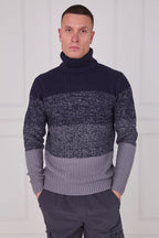 Men's Textured Roll Neck Jumper - Jumper - British D'sire