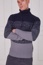 Men's Textured Roll Neck Jumper - Jumper - British D'sire