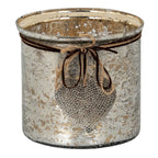 Mercury Hammered Heart Large Candle Holder - Candle Holders - British D'sire