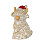 Merry Moo Ceramic Cow Ornament Gazing Left - Christmas Decor - British D'sire