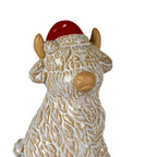 Merry Moo Ceramic Cow Ornament Gazing Right - Christmas Decor - British D'sire