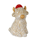 Merry Moo Ceramic Cow Ornament Gazing Right - Christmas Decor - British D'sire